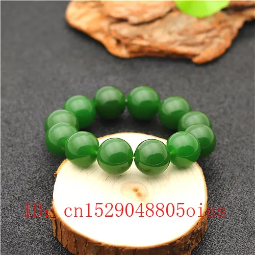 Натуральные зеленые нефритовые круглые бусины 20 мм эластичный браслет на