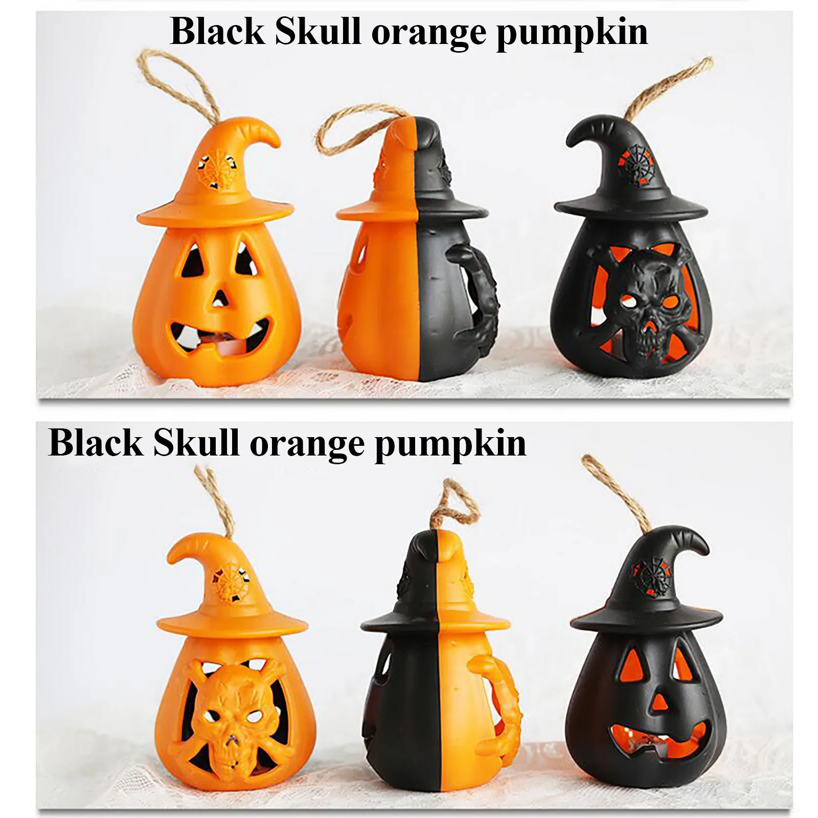 Хэллоуин Портативные светодиодные фонарики с тыквами и черепами, светодиодные огни, висящая лампа-фонарь для вечеринки, крыльца, двора, бара.