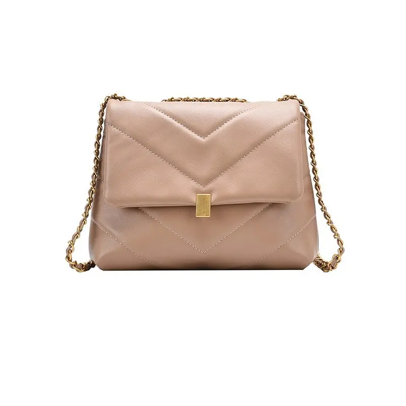 

Embroidery Thread PU Leather Crossbody Bags for Women 2021 Designer Vintage Shoulder Bag Trending Branded Chain Handbags