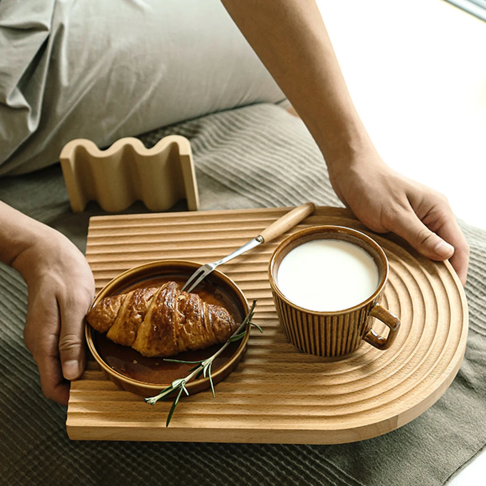 Поднос для хранения в скандинавском стиле Деревянный кофейный столик кухонный