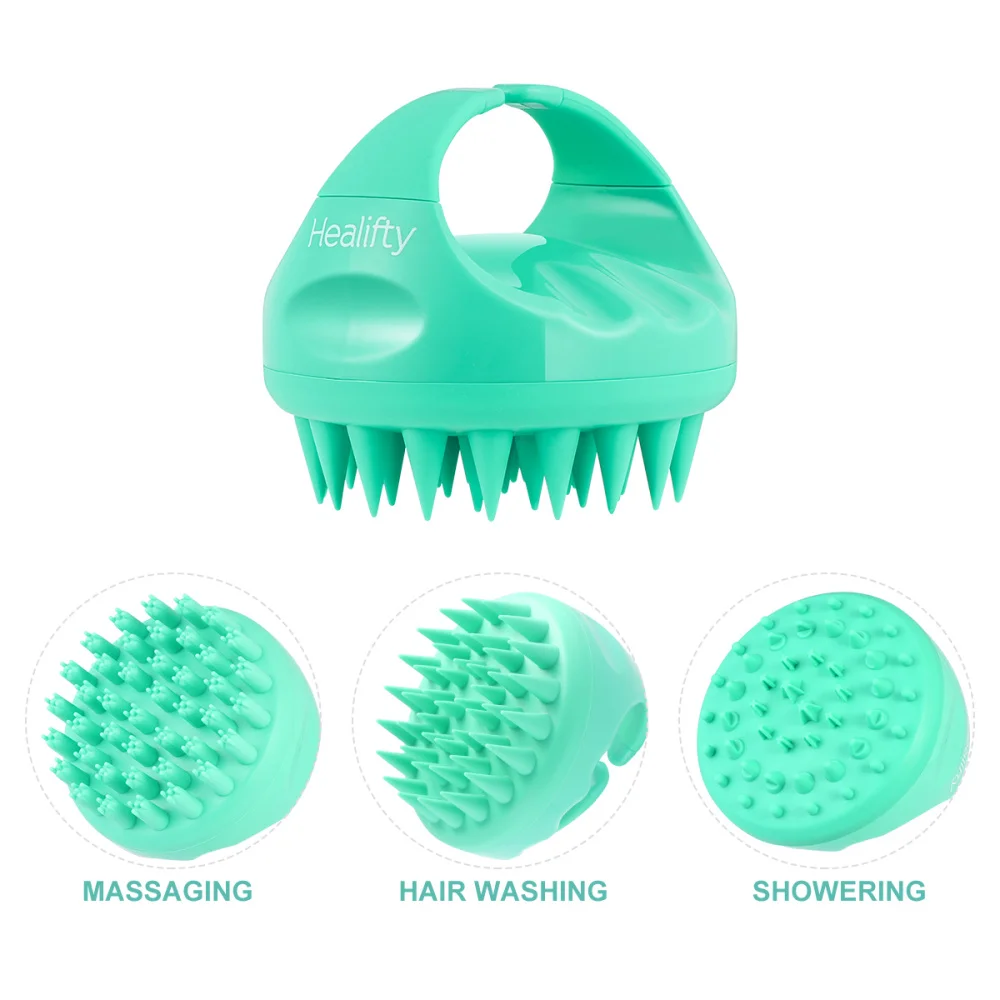 

Healifty 3 in 1 Hair Scalp Massager Handheld Scalp Massaging Silicone Shampoo Brush for Showering Hair Washing and Massagin
