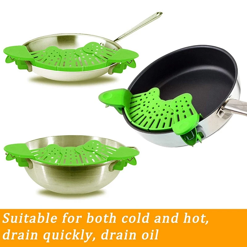 Кухонное сито для пасты регулируемое Натяжное силиконовое с зажимом подходит