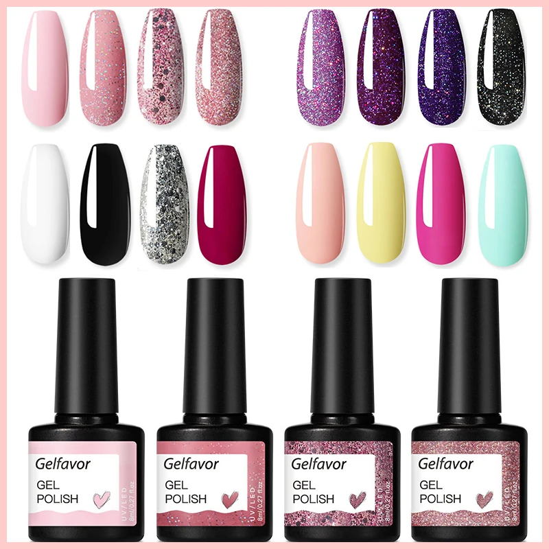 Набор гель лаков для ногтей Gelfavor 4/6 шт. набор УФ светодиодный Лаки Для гибридная