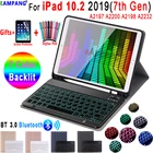Чехол с клавиатурой и подсветкой для iPad 10,2, чехол с карандашом для Apple iPad 7 поколения A2200 A2198 A2197, 7 цветов
