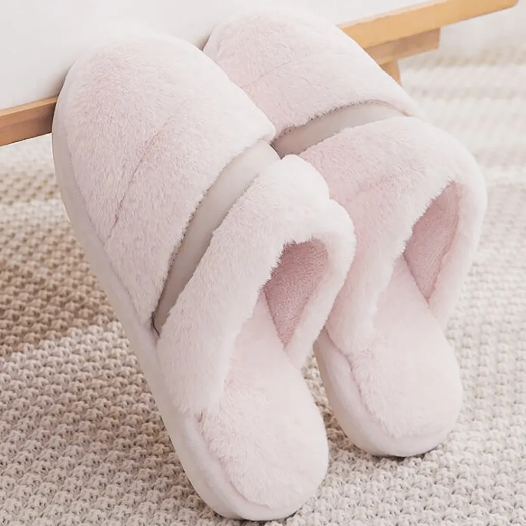 Нескользящие зимние тапочки для пар хлопковые однотонные женские ботинки