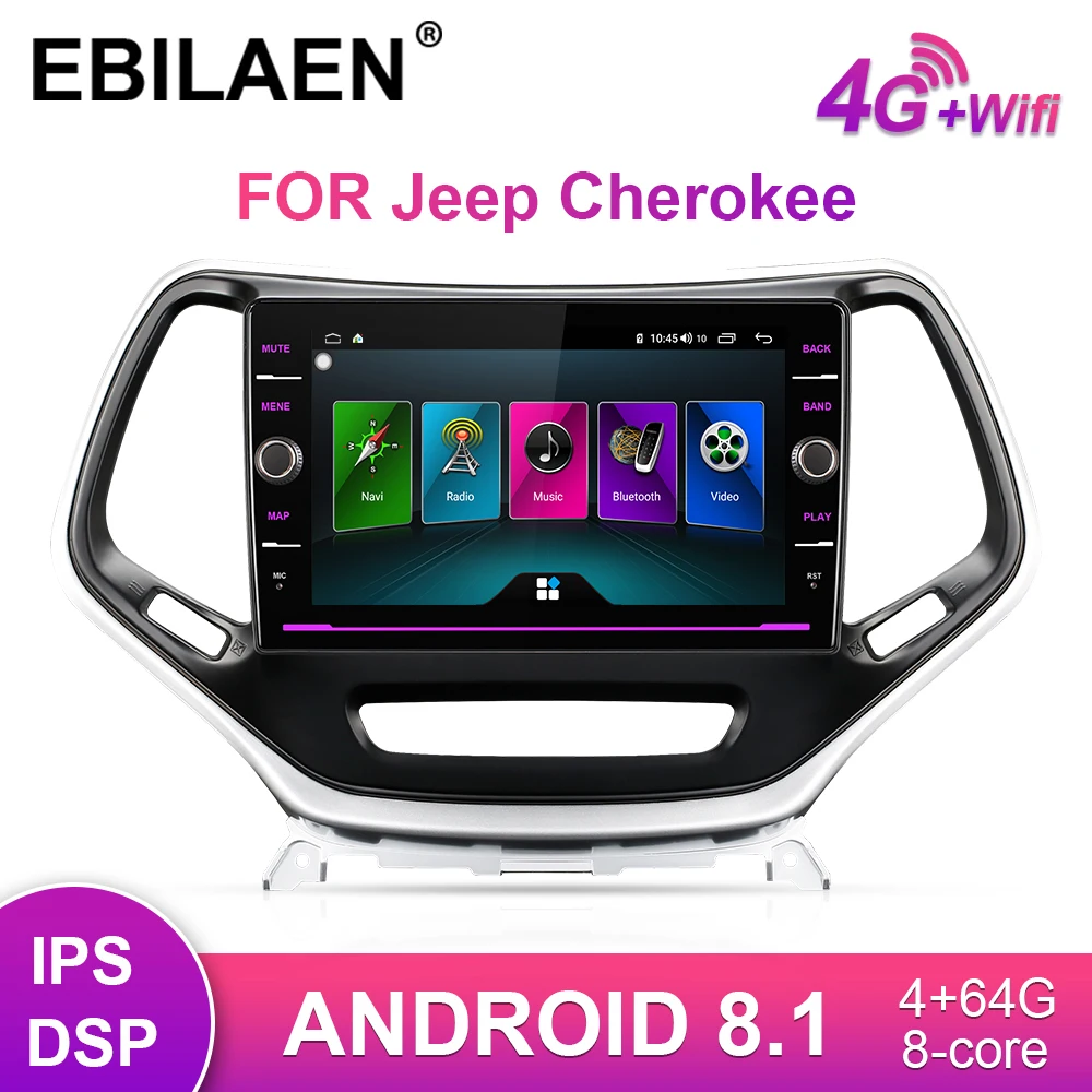 Автомобильный мультимедийный плеер для Jeep cherokee 5 KL 2014 2018 2Din автомобильный Android 8 1