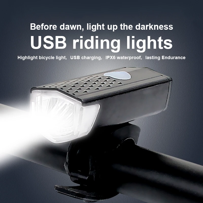 

Waterproof Bike Light 300 Lumens MTB Bicycle Front Light USB Rechargeable LED Flashlight Lightweight Cycling Headlight Tail