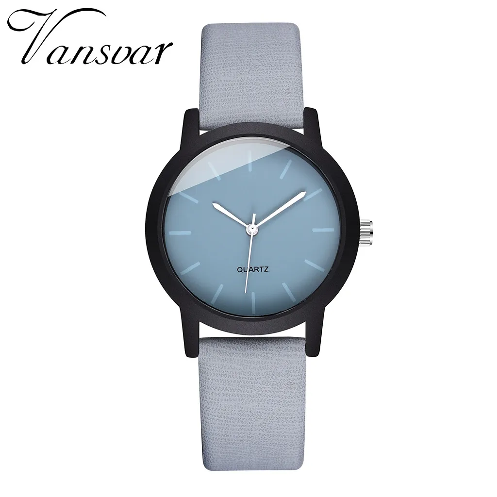 Часы наручные Vansvar женские модные простые креативные кварцевые с круглым