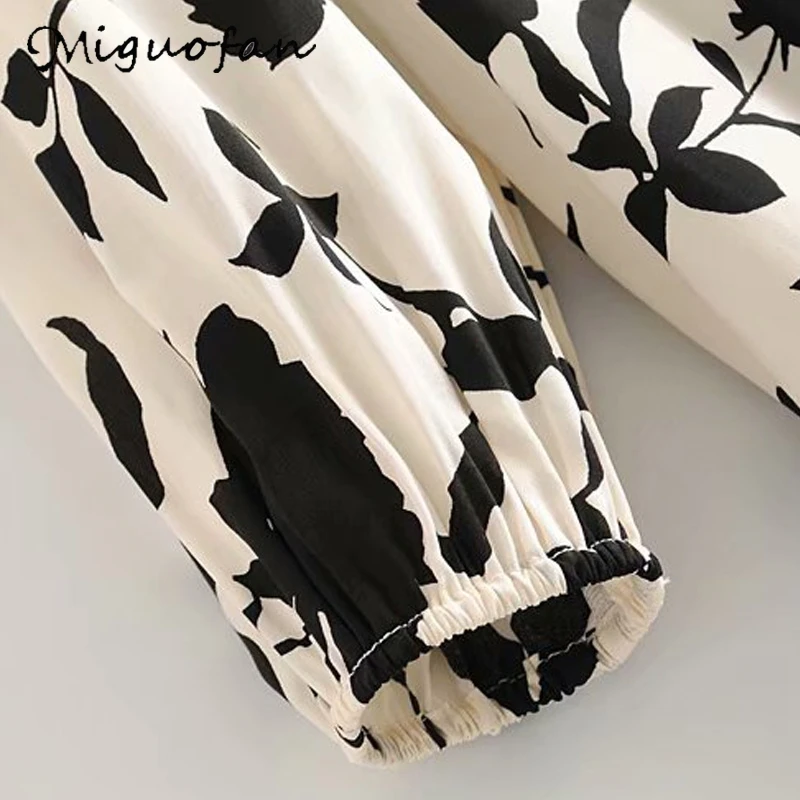 Miguofan повседневное длинное платье с цветочным принтом модное женское летнее