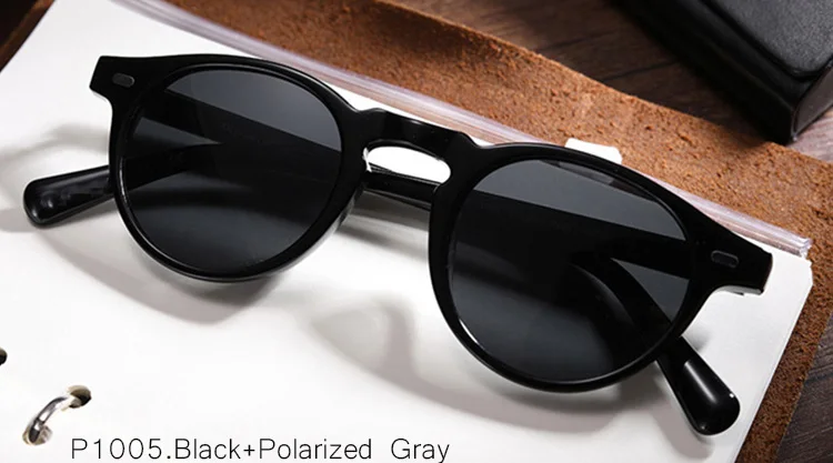 IVSTA OV 5186 с логотипом Gregory Peck ацетатные очки женские круглые поляризованные солнцезащитные очки фирменный дизайн с коробкой Близорукость Оптические