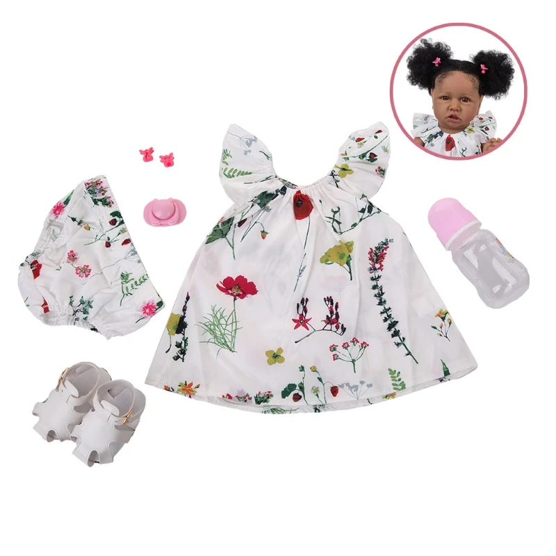 

23 Inches Baby Toy with Curly Black Hair Christmas Simulation Cartoon Doll 97BC