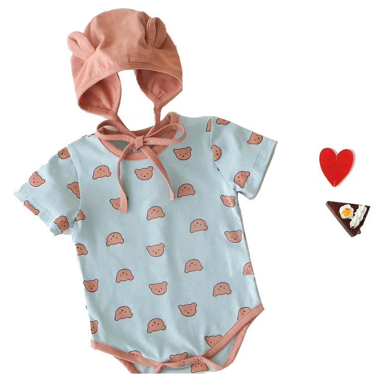 Летний Боди с короткими рукавами для малышей рисунком короткий рукав твердый