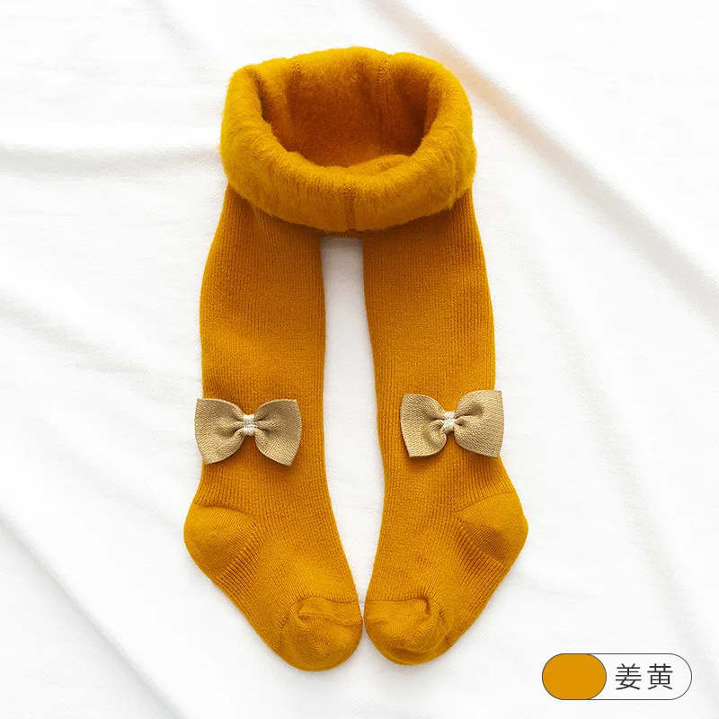 

Baby Autumn Winter Thick Tights Baby Toddler Kids Girls Stockings Warm Pantyhose Solid Color Bowknot Tight Black White Gray