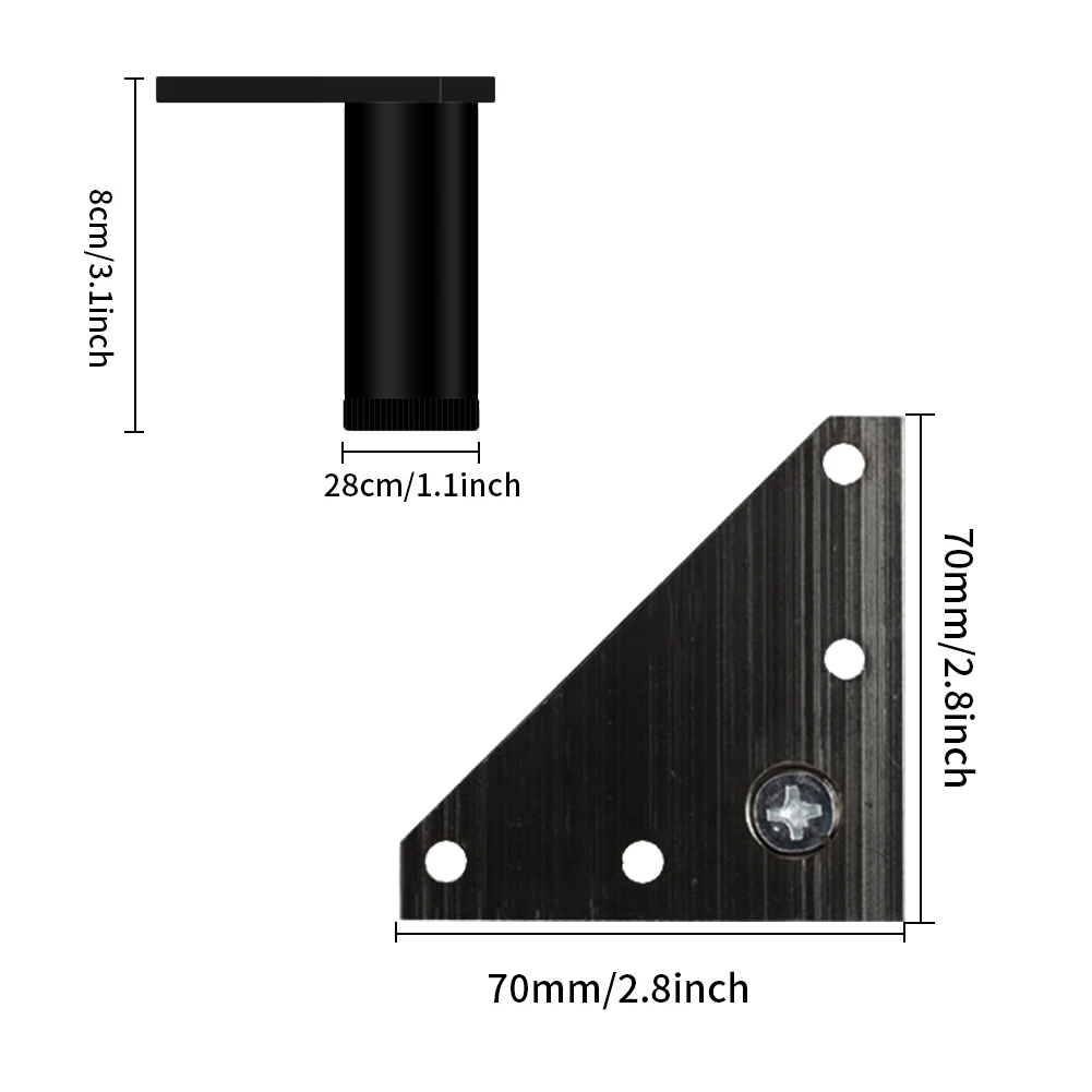 

4pcs/pack Sofa Aluminum Alloy Furniture Leg End Table Worktop Floor Protector Chair With Screws Home Accessories TV Cabinet Bed