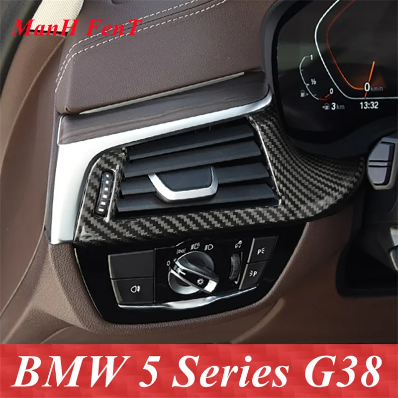 

For BMW G38 5 Series Dashboard Left Air Outlet Frame Panel Carbon Fiber Decoration Sticker Car Interior Accessories