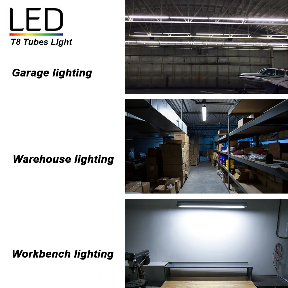 100 пакет светодиодный трубки 4 фута футовая 18W 22W T8 освещение AC85 265V SMD2835 1 2 м G13 4ft
