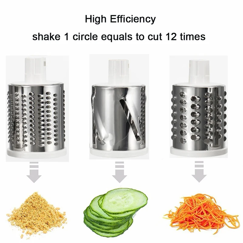 

Potato Carrot Grater Slicer Vegetable Cutter Round Mandoline Slicer Stainless Steel Multifunction Chopper Blades Kitchen Tool