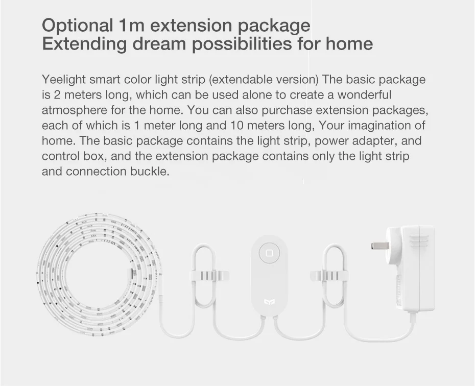 Xiaomi Yeelight умный красочный атмосферный светильник 2 м Xiao mi Home APP RGB светильник s работа с Alexa Google Assistant Homekit
