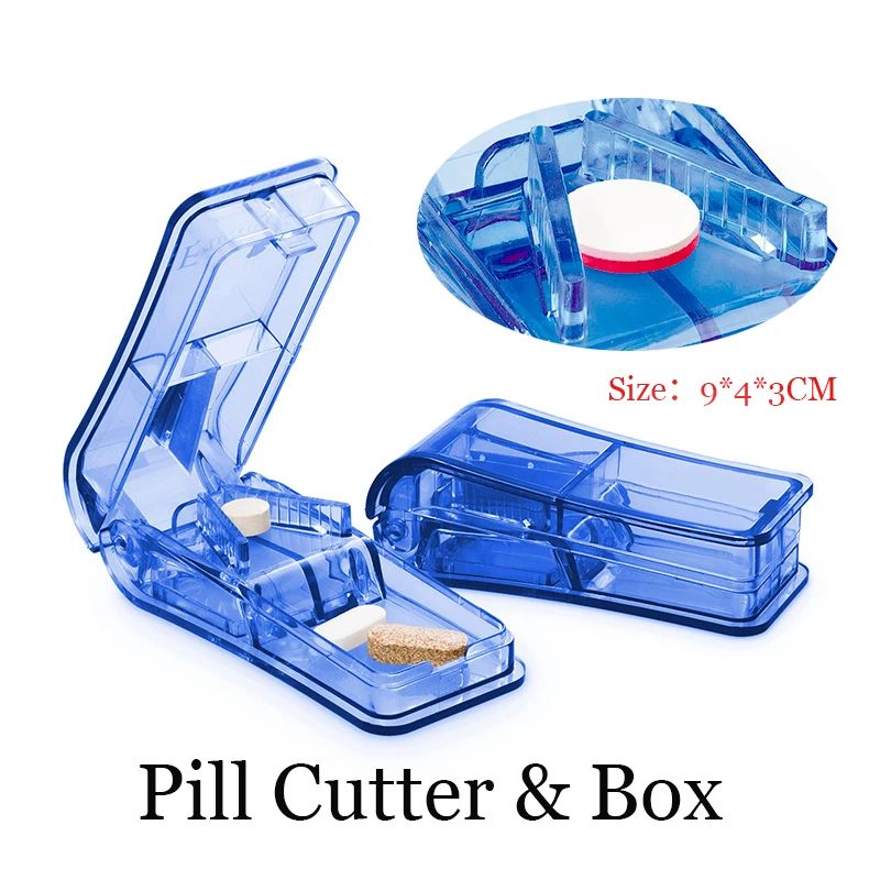 Качественная коробка для резки таблеток разделитель нож разрезания хранения