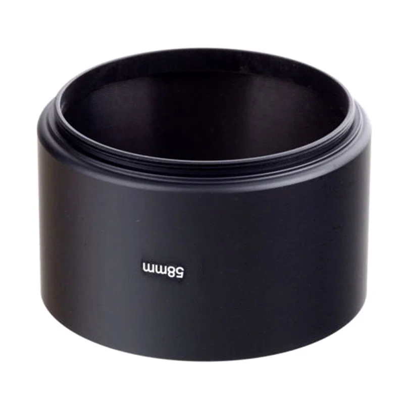 Бленда объектива 58 мм Универсальная металлическая с винтовым креплением для