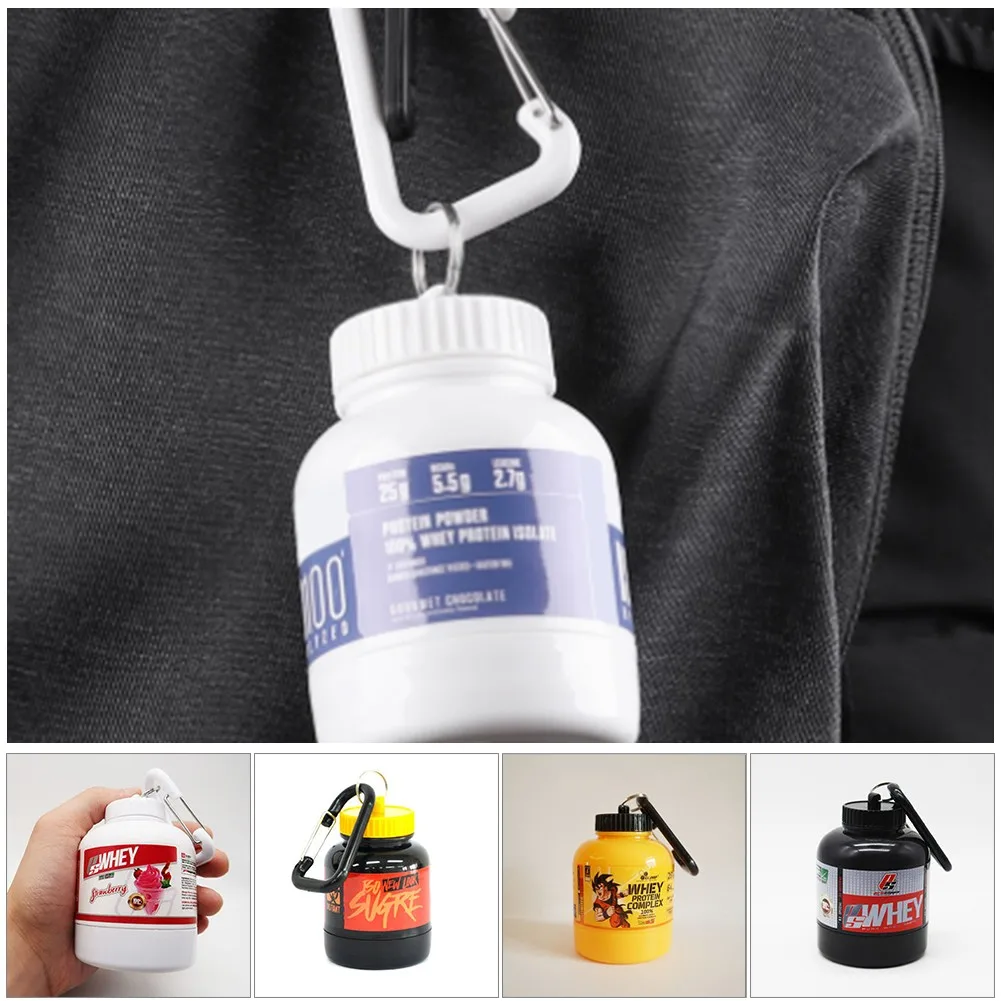 

1 Piece Portable Protein Powder Bottle With Keychain Health Funnel Medicine Advertising Bottle Water Cup Outdoor Sports Bottle