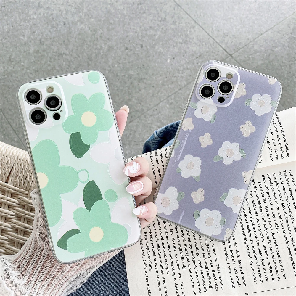 

INS Style Cartoon Cute Case For Iphone 13 12 11 Pro Max X XR XS 7 8 Plus 6 Mini Se2020 Original Kawaii Transparent Clear Cover