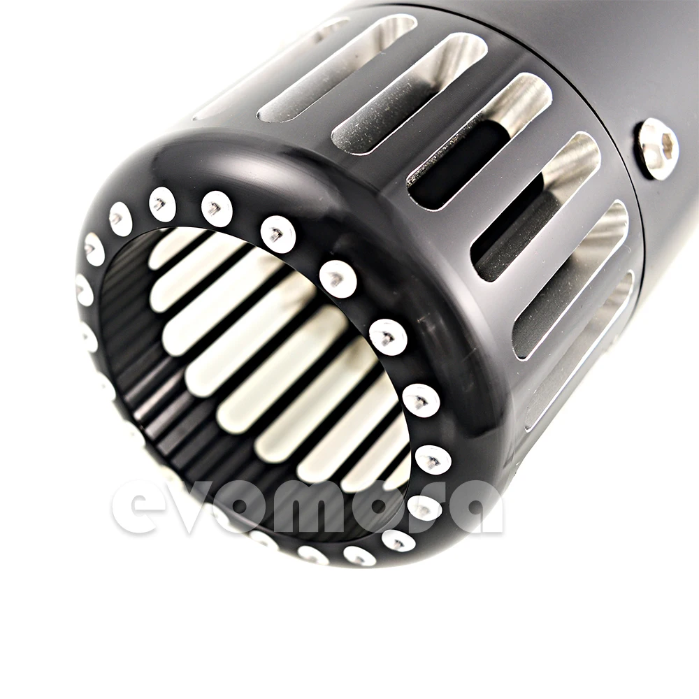 Bright black Universal Motorcycle Exhaust Pipe Muffler Tail Tube Exhaust Tip Silencer For Harley Bobber Custom