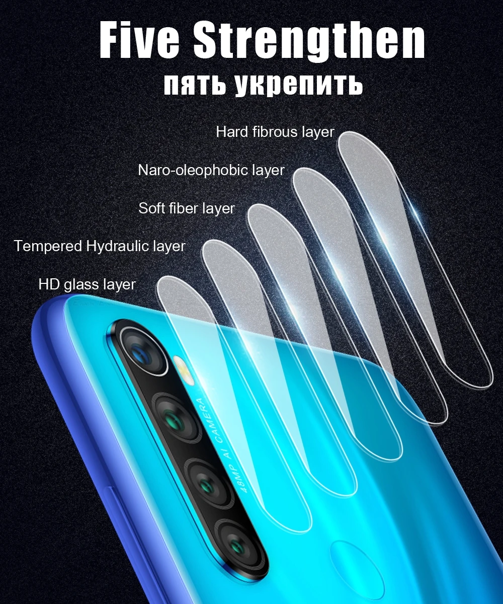 Back Camera Lens For XiaoMi Redmi Note 8 Pro 8T 8A Clear Protective Film Rear Screen Protector | Мобильные телефоны и