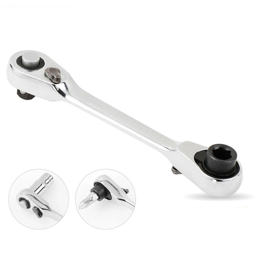 

Supply Ratchet Wrench 1pc Double-Ended Chrome Vanadium Steel Adjustable