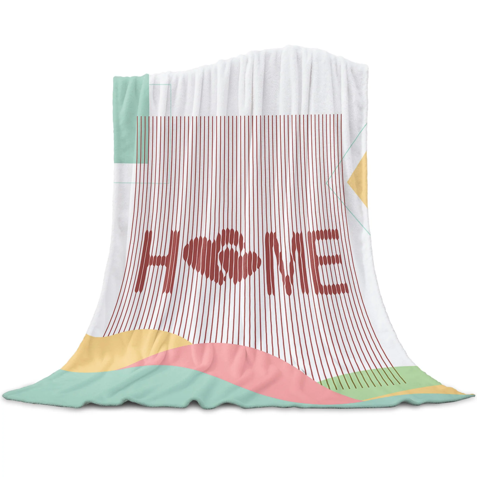 Text Stripes Love Flannel Blanket for Sofa Microfiber Throw Bedspread Blanket Cover for Bed