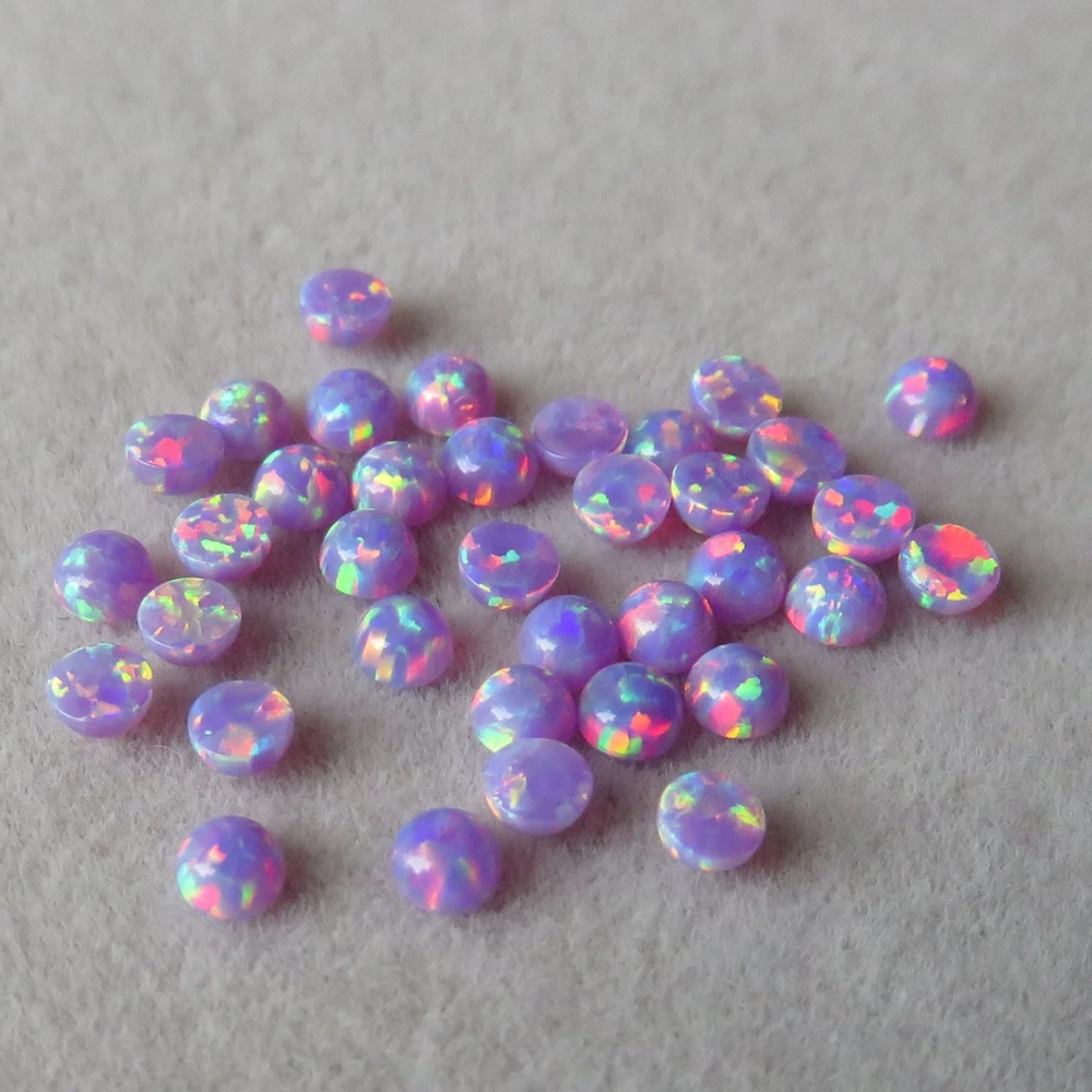 200 шт./лот 3 мм синтетический круглый кабошон огненный опал OP38 ограненный камень