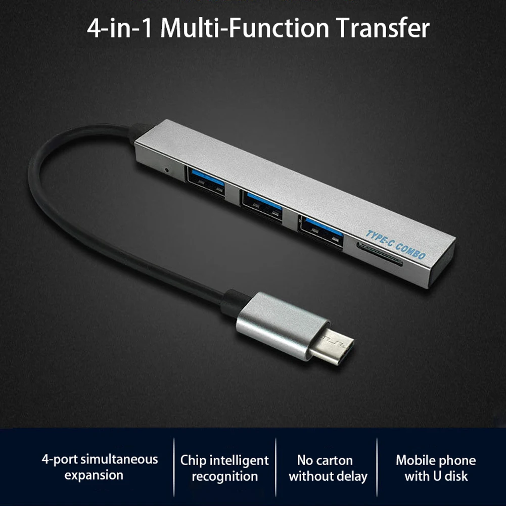 Разветвитель-переходник с USB Type-C на 4 порта 3 0 480 м | Компьютеры и офис