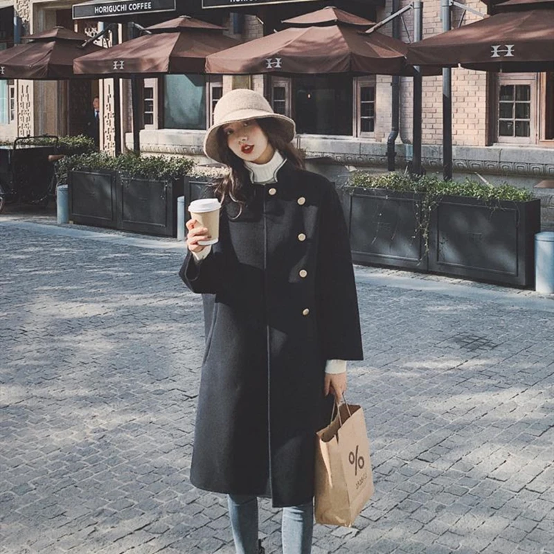 

2020New Coat Woollen Women's Coat Popular Autumn Winter Version of The Long Coats and Jackets Women Cost-effective Elegant