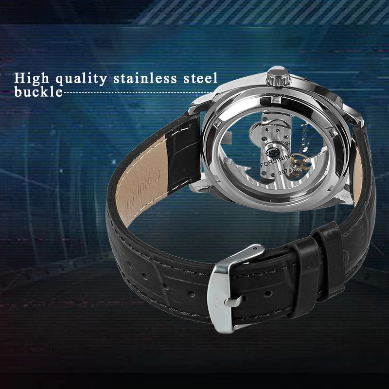 

Special Design Transparent Case Skeleton Sport Male Waterproof Mechanical Wristwatches Mens Leather Automatic Tourbillon Watches