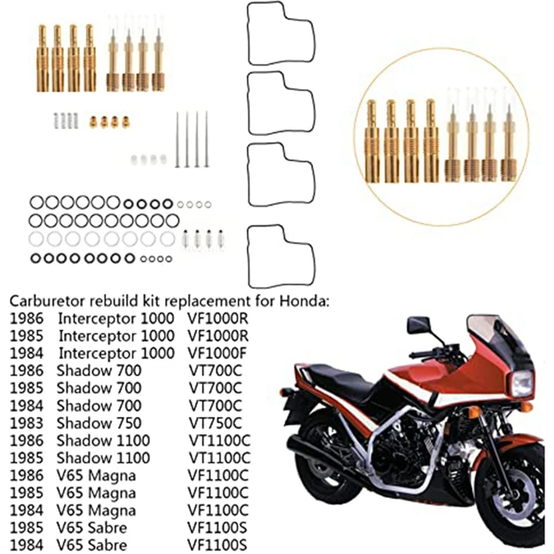 4 шт./упаковка карбюратор для Honda V65 Magna Saber Shadow 750 1100 перехватчик 1000 | Спорт и