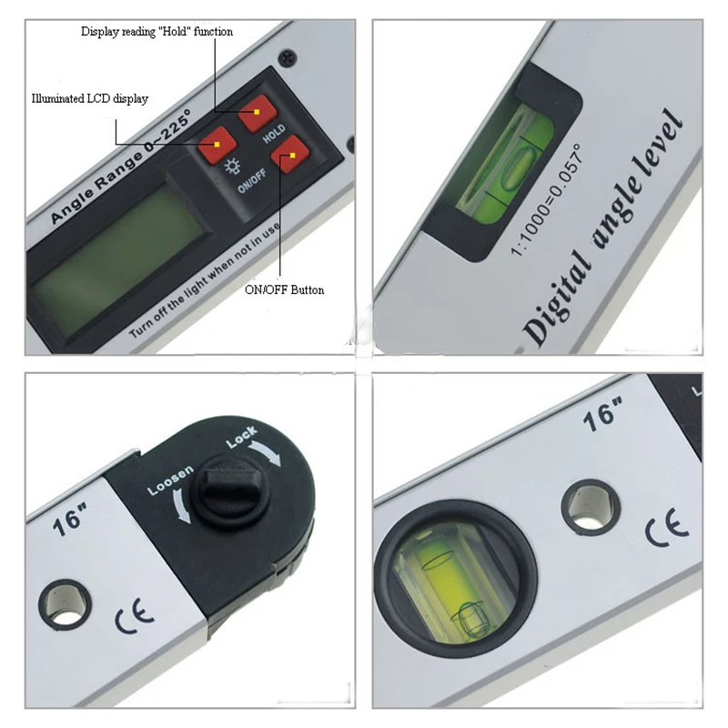 Фото Цифровой транспортир Angle Finder метр уровень электронный 225 градусов дух Цифровой транспортир Angle Finder метр уровень электронный 225 градусов дух