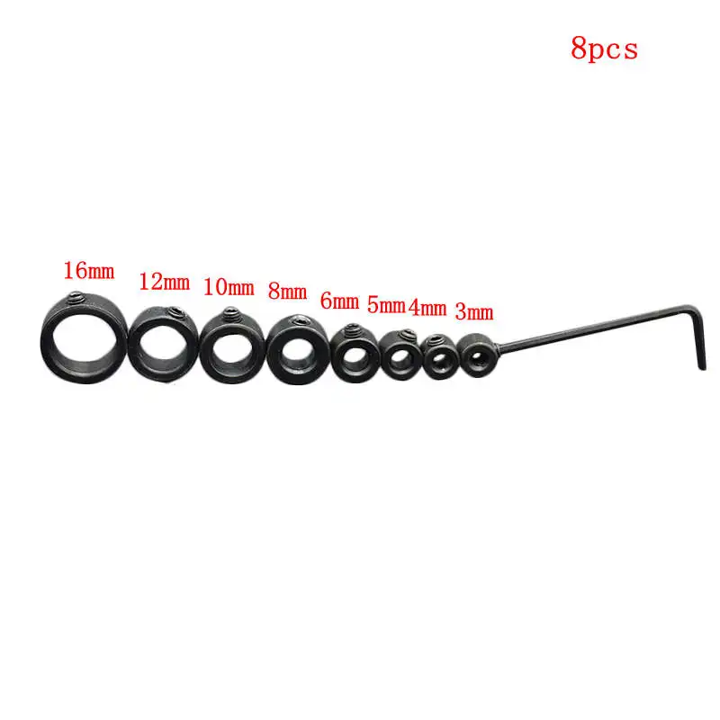 

8pcs/Set 3-16mm Woodworking Locating Ring Drill Bits Limited Ring Round Screw Clamp Drill Adjustment Tool Accessories New