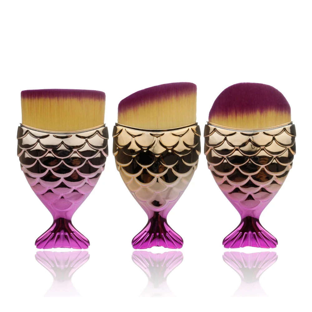 FLD 3 шт./лот набор профессиональных кистей для макияжа Русалочки тональные румяна