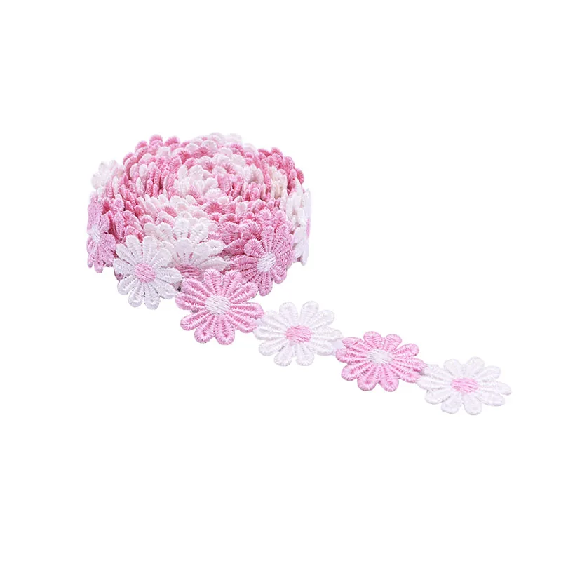 

3Yards Polyester Embroidered Flower Lace Trim Wedding DIY Lace Lace Ribbon Daisy Handmade Sewing Accessories Supplies Crafts