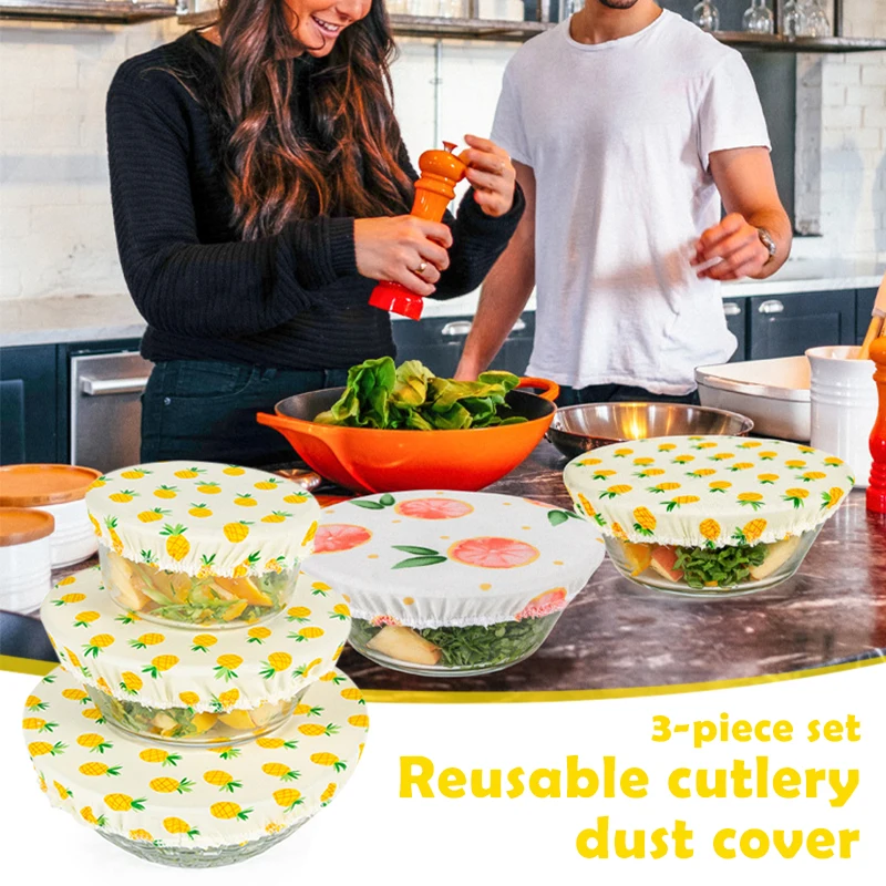 

Reusable Bowl Cover Dust Cover Fresh-Keeping Cloth Storage Bag Environmentally Friendly and Washable StockKitchen Storage & Orga