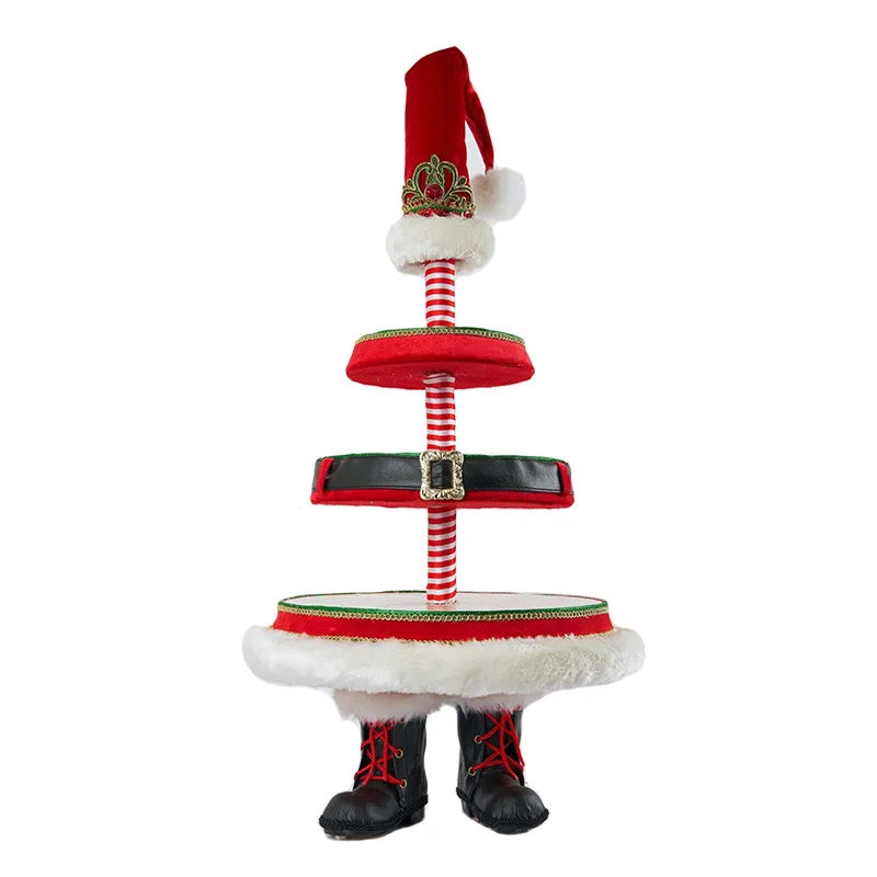 Estante para aperitivos de &aacute;rbol de Navidad, adornos artesanales de resina de Navidad, bandeja port&aacute;til, soporte para pastel, decoraci&oacute;n de pastel, mesa de postre de Navidad-3