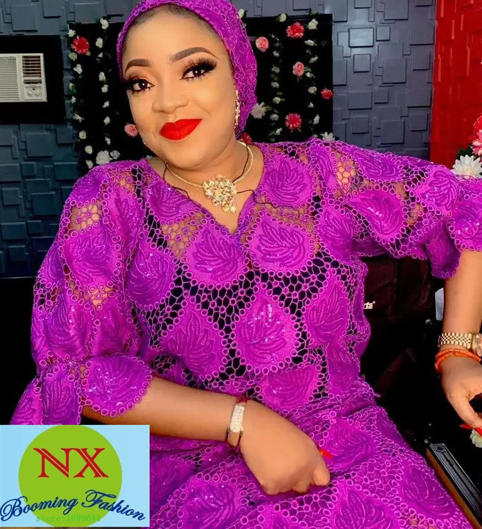 

Новейшая африканская гипюровая кружевная Водорастворимая химическая кружевная ткань, высококачественное Африканское кружевное кружево с блестками для свадьбы TS9299