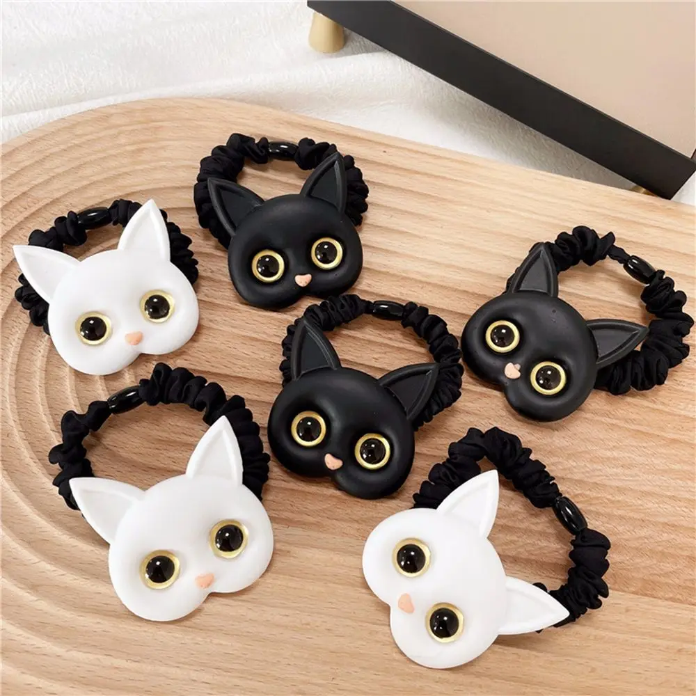 

Women Acrylic Scrunchies Kitten Headwear Female Hair Ties Cartoon Hair Rope