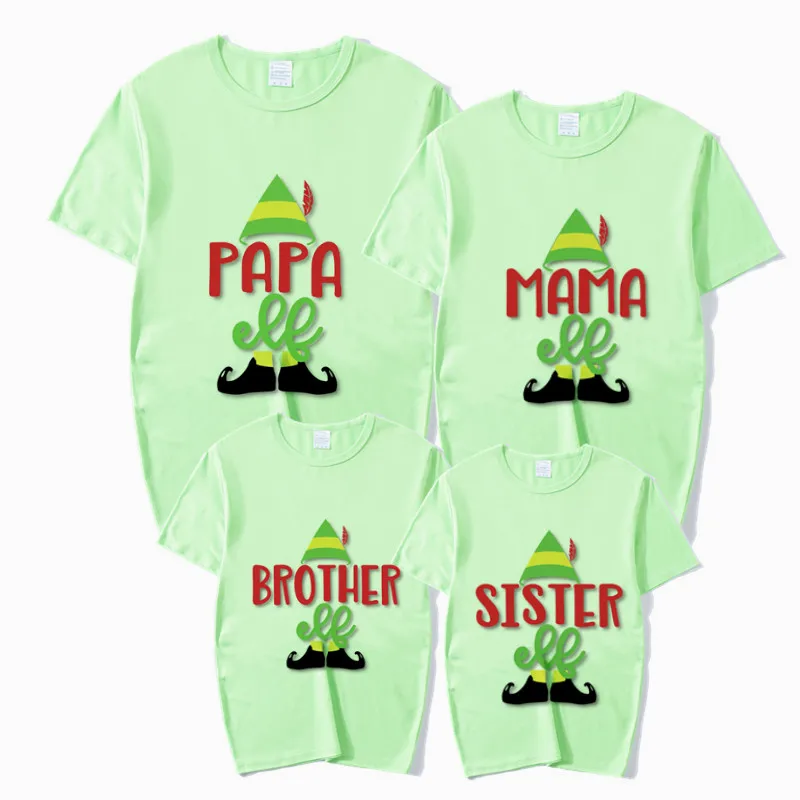Семья сестра мама папа одинаковые рождественские комплекты с принтом футболка