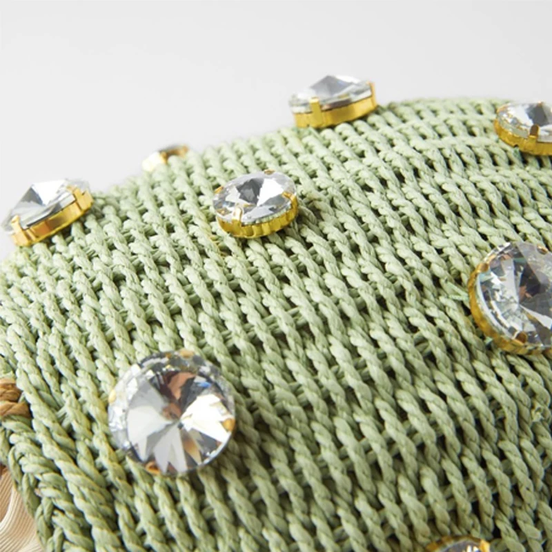 Модная обувь ручной работы ведра сумка для женщин дизайнерские алмазы плетеная