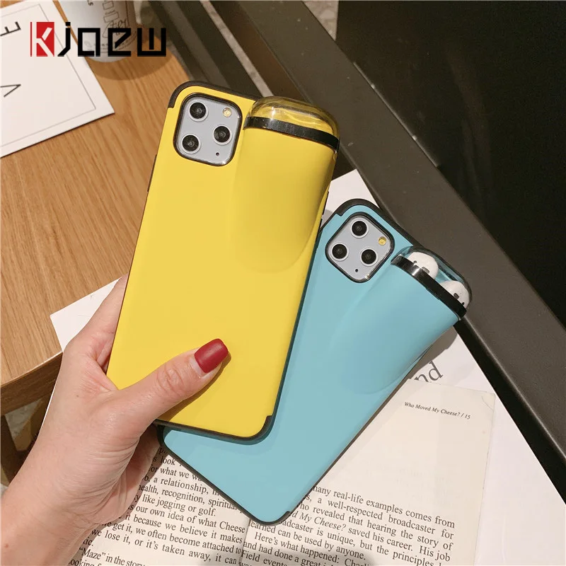 KJOEW 2 в 1 чехол для телефона с Airpods iPhone 11 Pro Xs Max XR 8 7 6 6S Plus силиконовый держатель AirPods| |