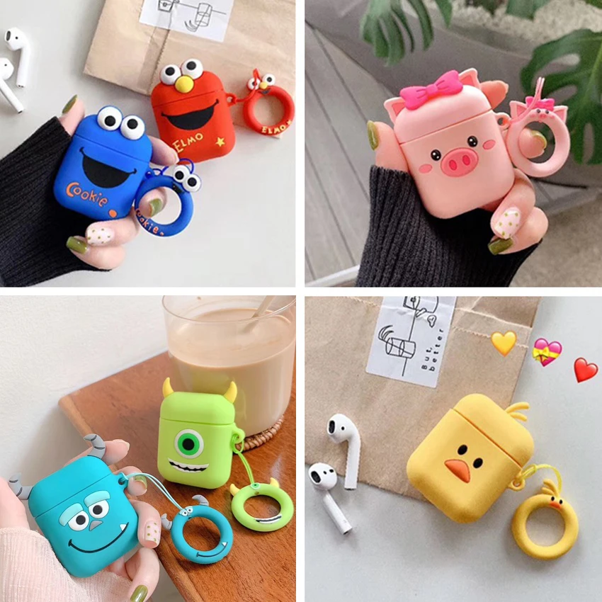 Чехол для Airpods, милые Мультяшные наушники, защитный чехол, роскошный силиконовый чехол для AirPods, Bluetooth, чехол для наушников s Для Air pods 2, чехол