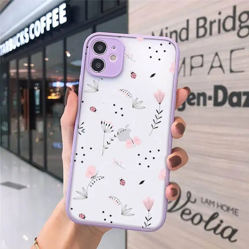 

Fly butterfly art design pattern luxury Phone Cases matte transparent For iphone 7 8 11 12 plus mini x xs xr pro max cover