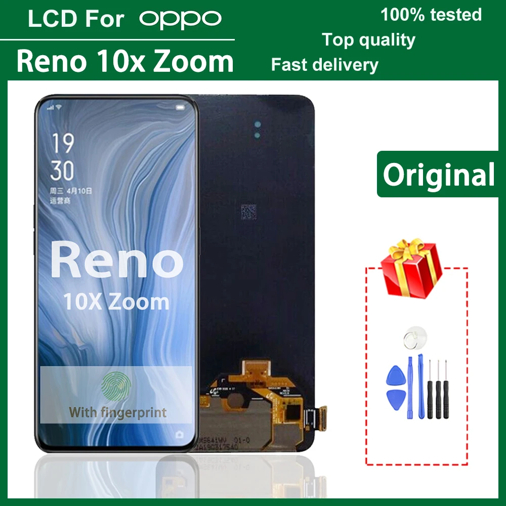 

Original 6.6" Super AMOLED LCD display for OPPO Reno 10X ZOOM LCD touch screen digitizer assembly For 10x Zoom CPH1919 Screen