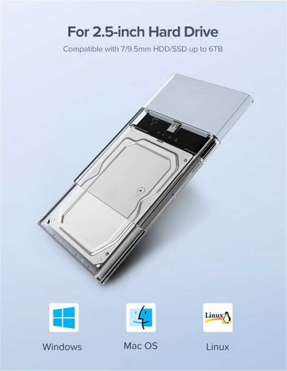 2 5 &quotUSB 3 0 SATA Hd коробка HDD жесткий диск Внешний корпус прозрачный инструмент